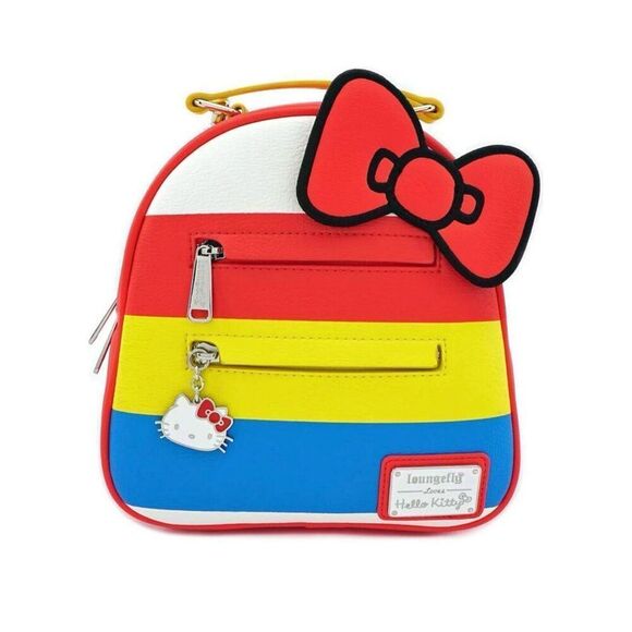 Loungefly Hello Kitty 45th Anniversary Stripes Convertible Mini Backpack kid new - Picture 16 of 16